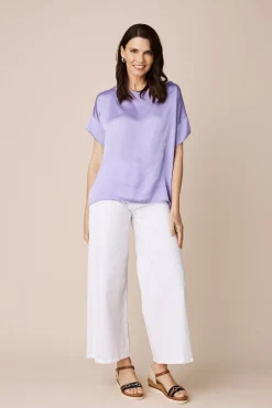Discount Carolina Bianca Short Sleeve Top Lavender
