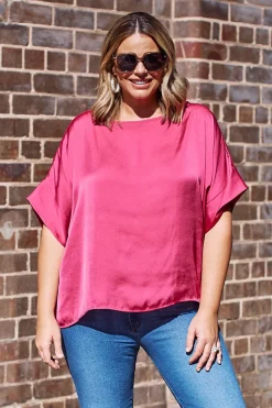 Cheap Carolina Bianca Short Sleeve Top Magenta