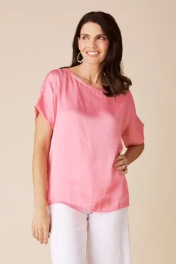 Discount Carolina Bianca Short Sleeve Top Pink