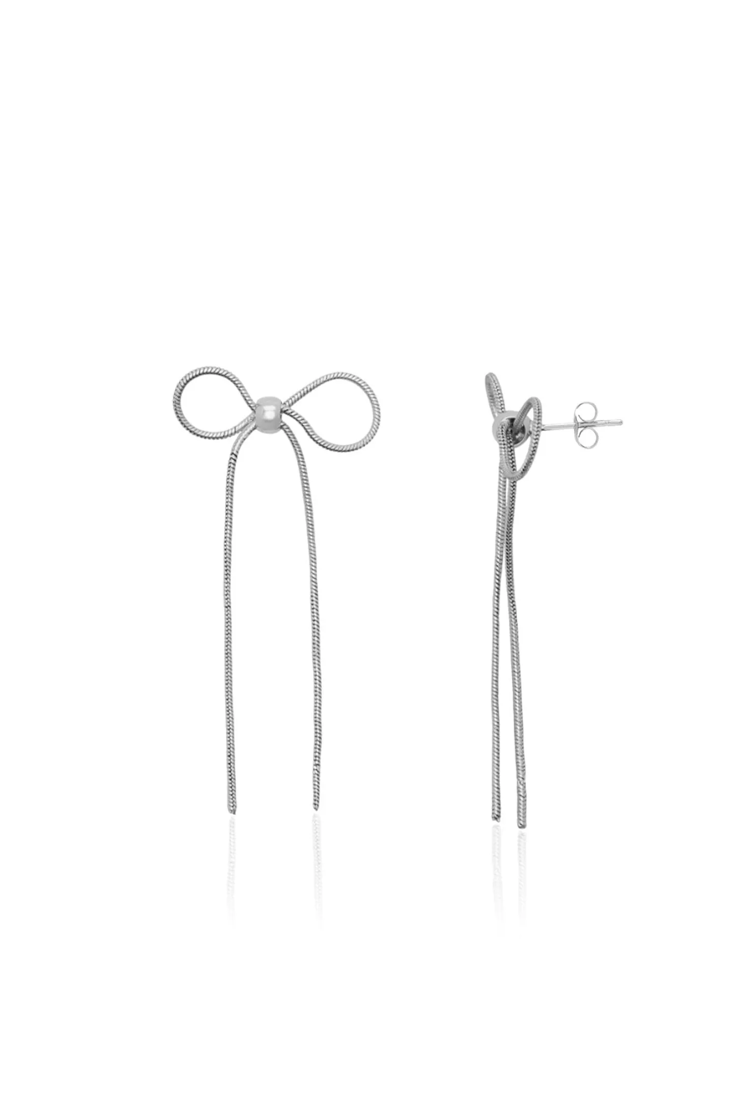 Hot Carolina Bow Earrings Silver
