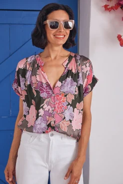 Cheap Carolina Brea  Floral Short Sleeve Top