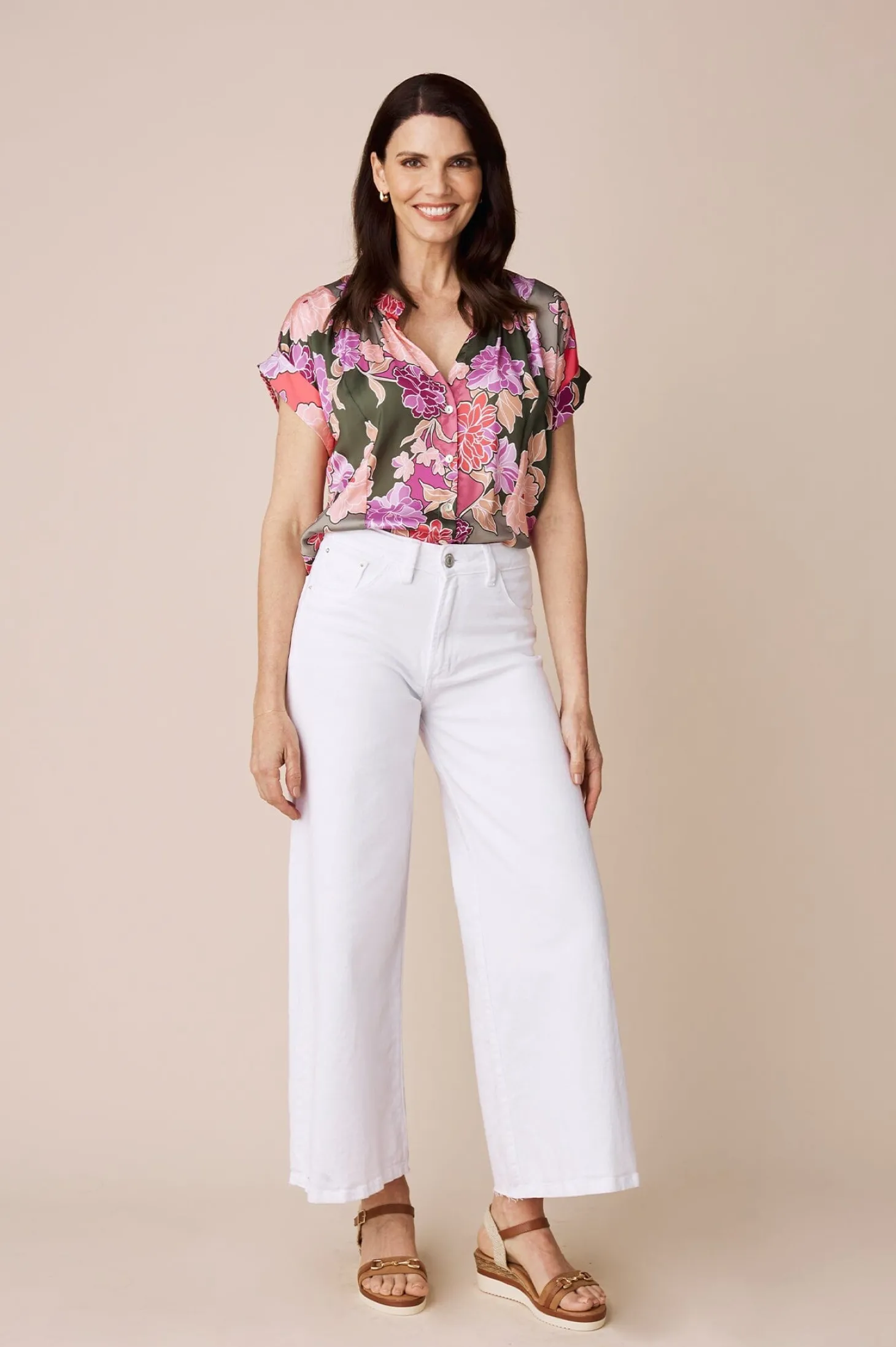 Cheap Carolina Brea Floral Short Sleeve Top
