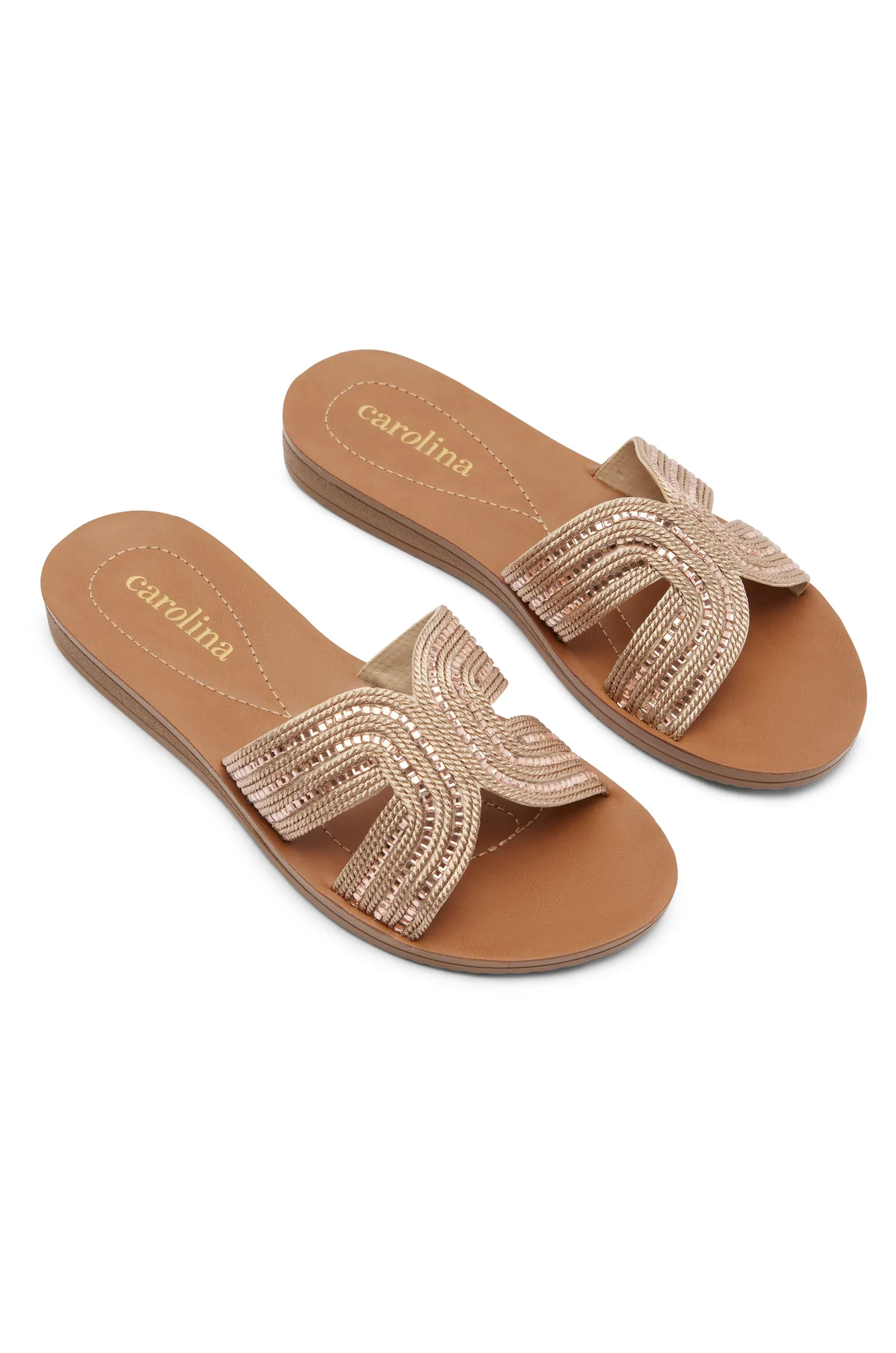 Outlet Carolina Brianna Slides Rose Gold