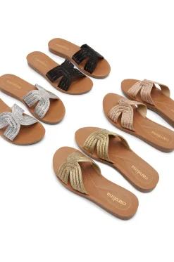 Discount Carolina Brianna Slides Silver