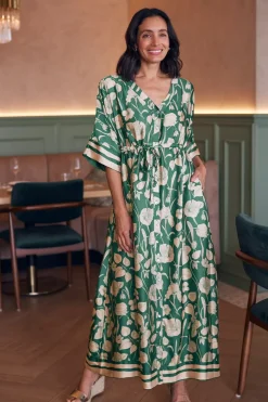 Cheap Carolina Bridgett Floral Dress Emerald