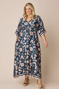 Discount Carolina Bridgett Floral Dress Navy
