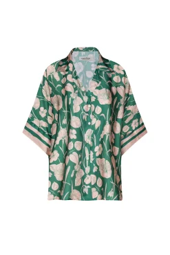 Best Sale Carolina Bridgett Short Sleeve Collared Shirt Emerald