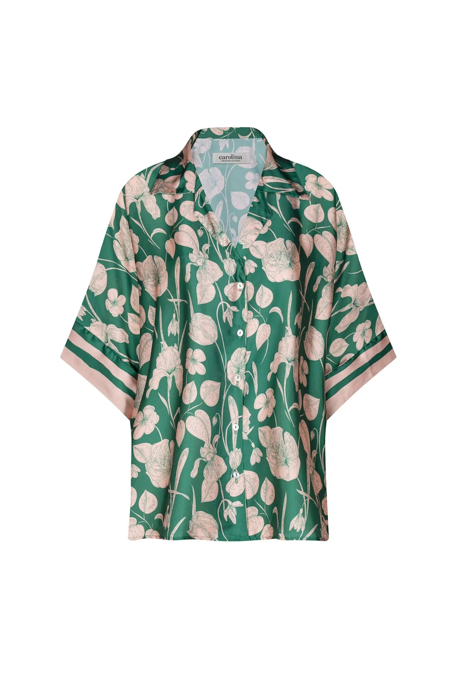 Best Sale Carolina Bridgett Short Sleeve Collared Shirt Emerald