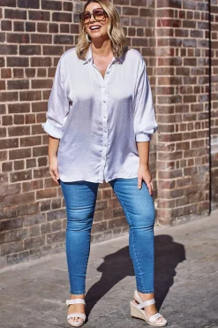 Best Carolina Briella Long Sleeve Collared Shirt in White