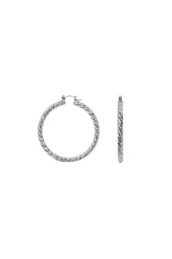 Hot Carolina Brittany Hoop Earrings Silver