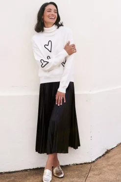 Best Sale Carolina Caitlin Pleated Skirt Black