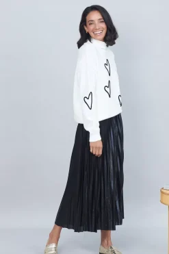 Best Sale Carolina Caitlin Pleated Skirt Black