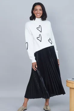 Best Sale Carolina Caitlin Pleated Skirt Black