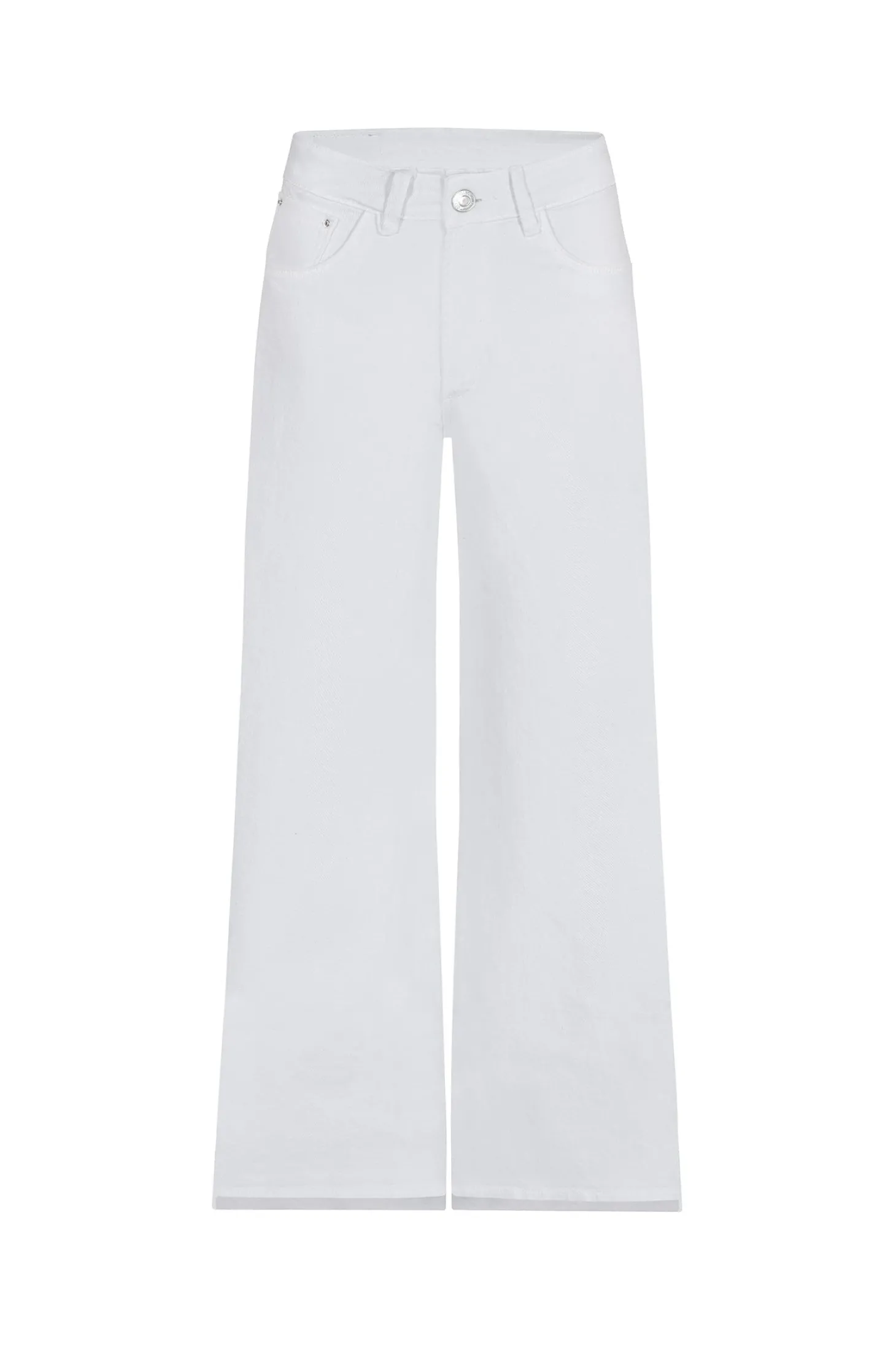 Hot Carolina Cammy High Rise Wide Leg White Jeans