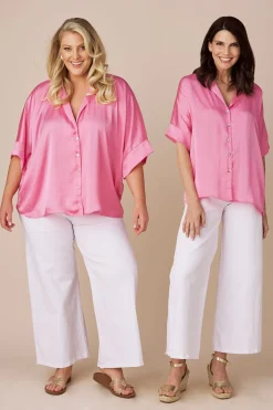 Hot Carolina Cammy High Rise Wide Leg White Jeans