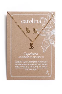 Online Carolina Capricorn Zodiac Necklace & Earring Set