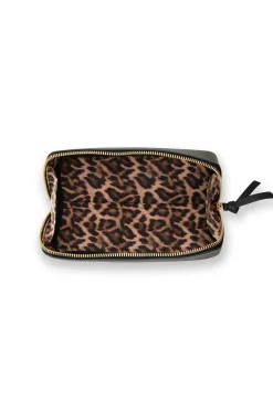 Best Carolina Cara Make Up Bag Black Soft Leather