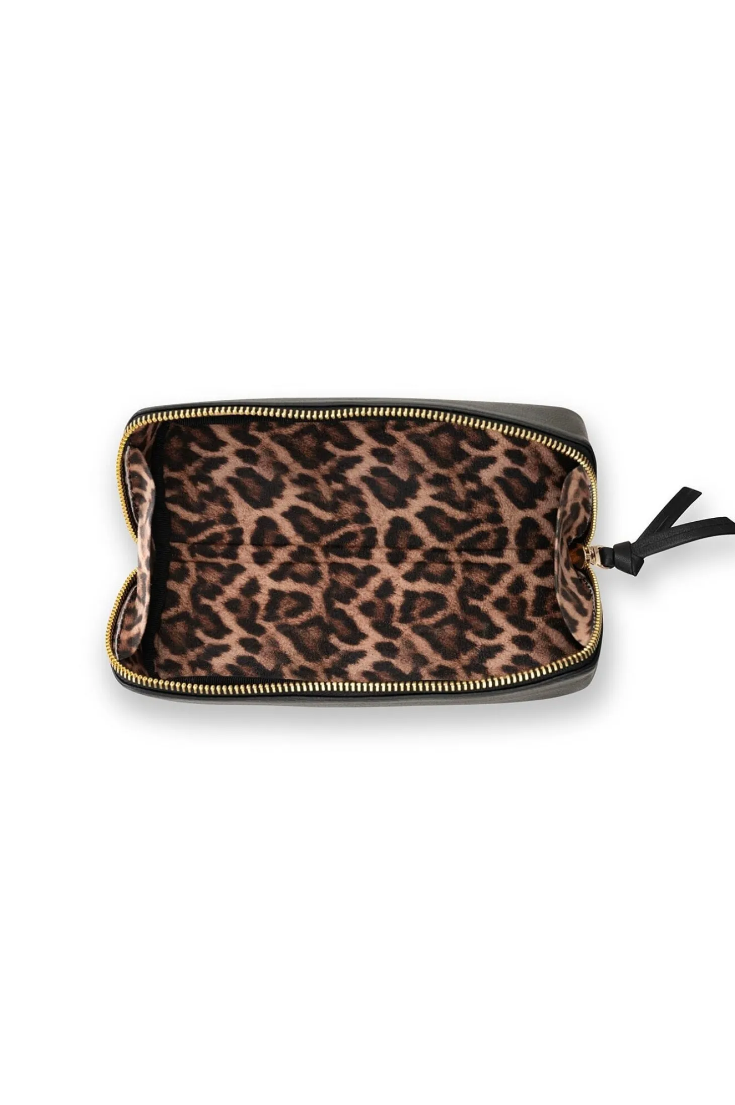 Best Carolina Cara Make Up Bag Black Soft Leather