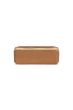 Clearance Carolina Cara Make Up Bag Tan Soft Leather
