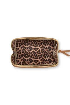 Clearance Carolina Cara Make Up Bag Tan Soft Leather