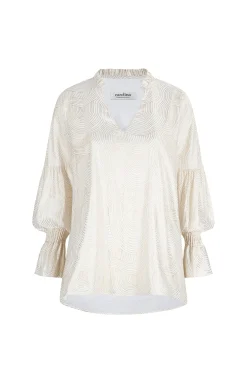 Store Carolina Carmela Top Ivory  with Gold