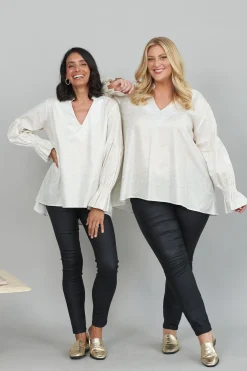 Store Carolina Carmela Top Ivory with Gold