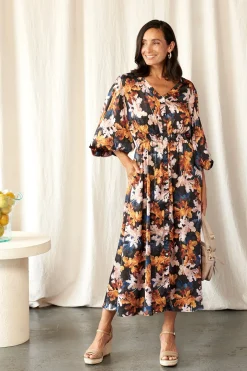 Best Carolina Cassia Leaf Print Dress
