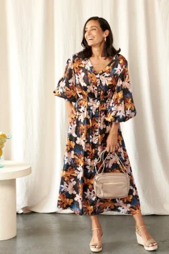 Best Carolina Cassia Leaf Print Dress