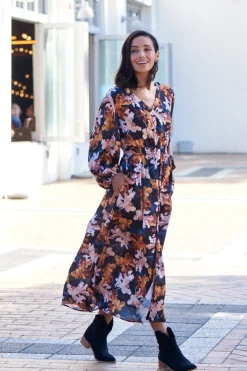 Best Carolina Cassia Leaf Print Dress