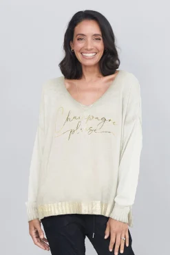 Discount Carolina Champagne Please Jumper Ivory