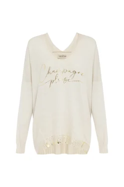 Discount Carolina Champagne Please Jumper Ivory