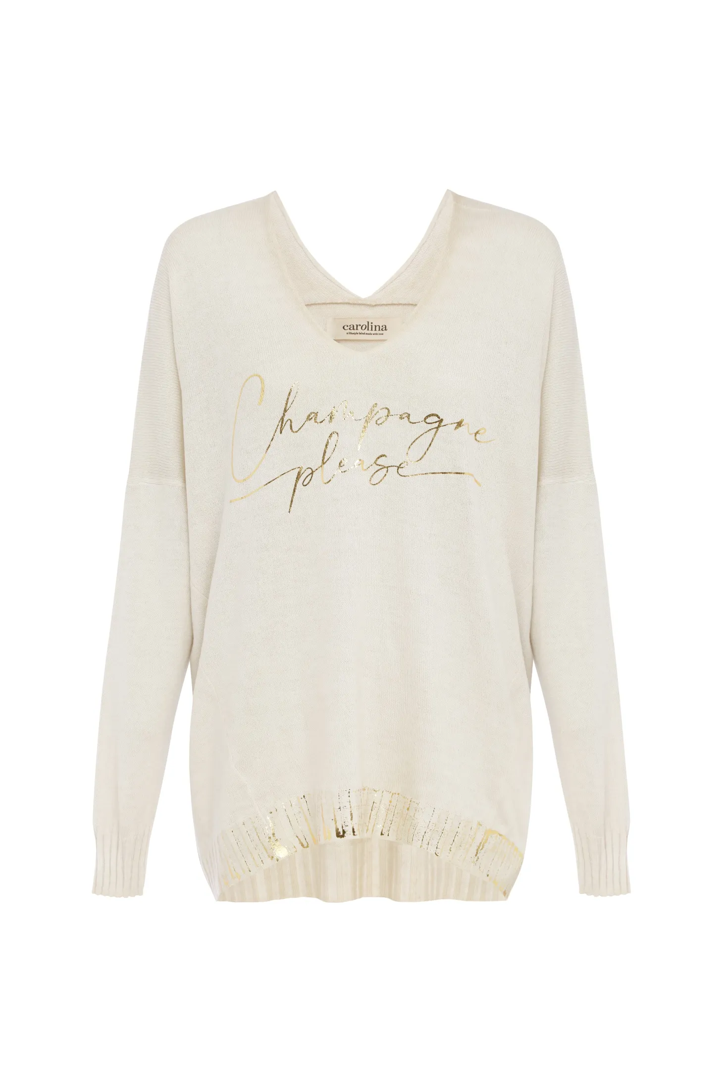 Discount Carolina Champagne Please Jumper Ivory
