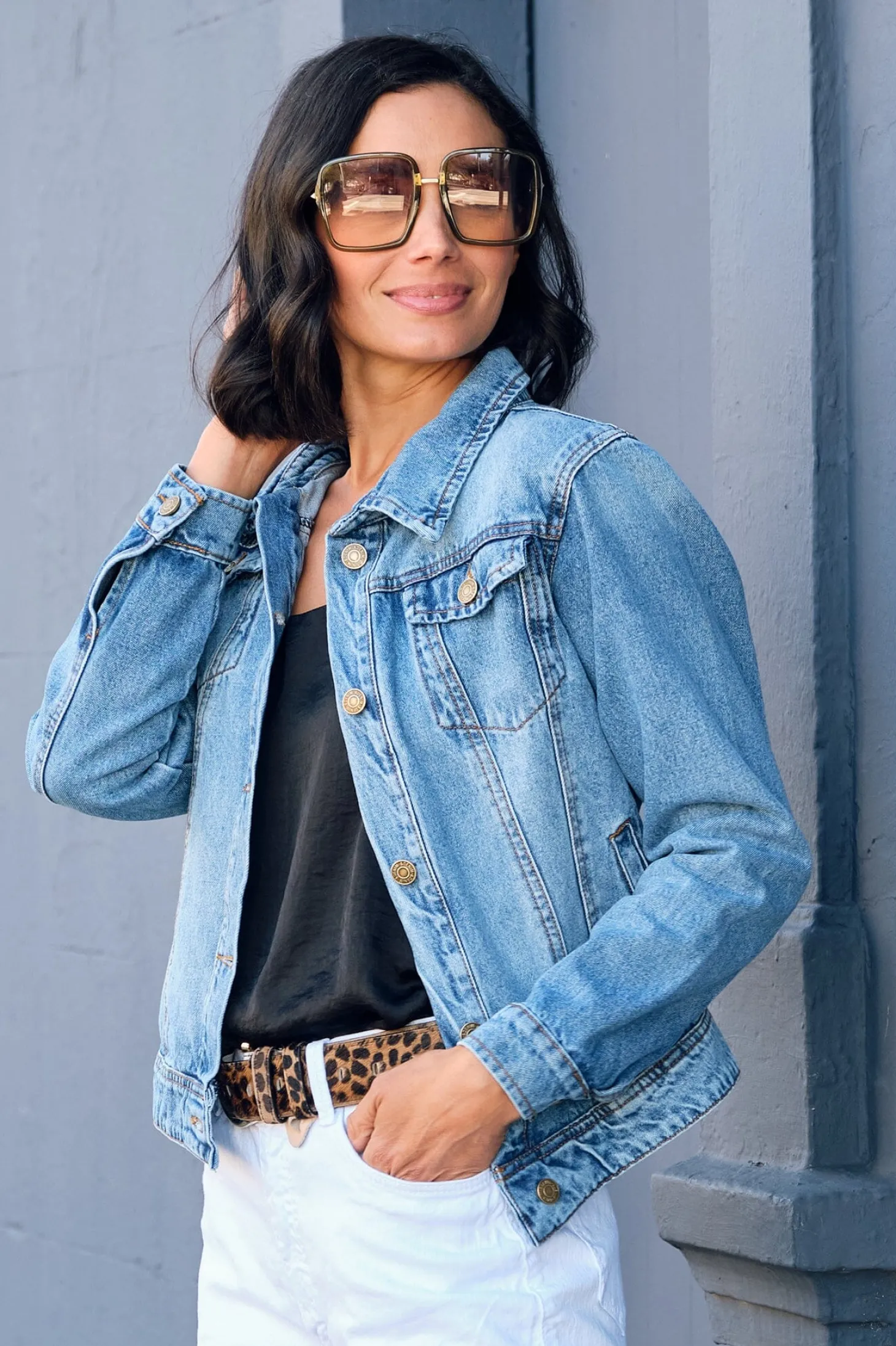 Shop Carolina Chelsey Denim Jacket Blue