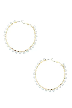 Clearance Carolina Clara Pearl Earrings Gold