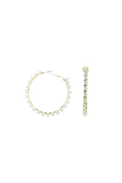 Clearance Carolina Clara Pearl Earrings Gold