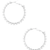 Shop Carolina Clara Pearl Earrings Silver