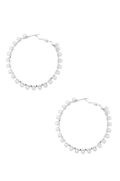 Shop Carolina Clara Pearl Earrings Silver