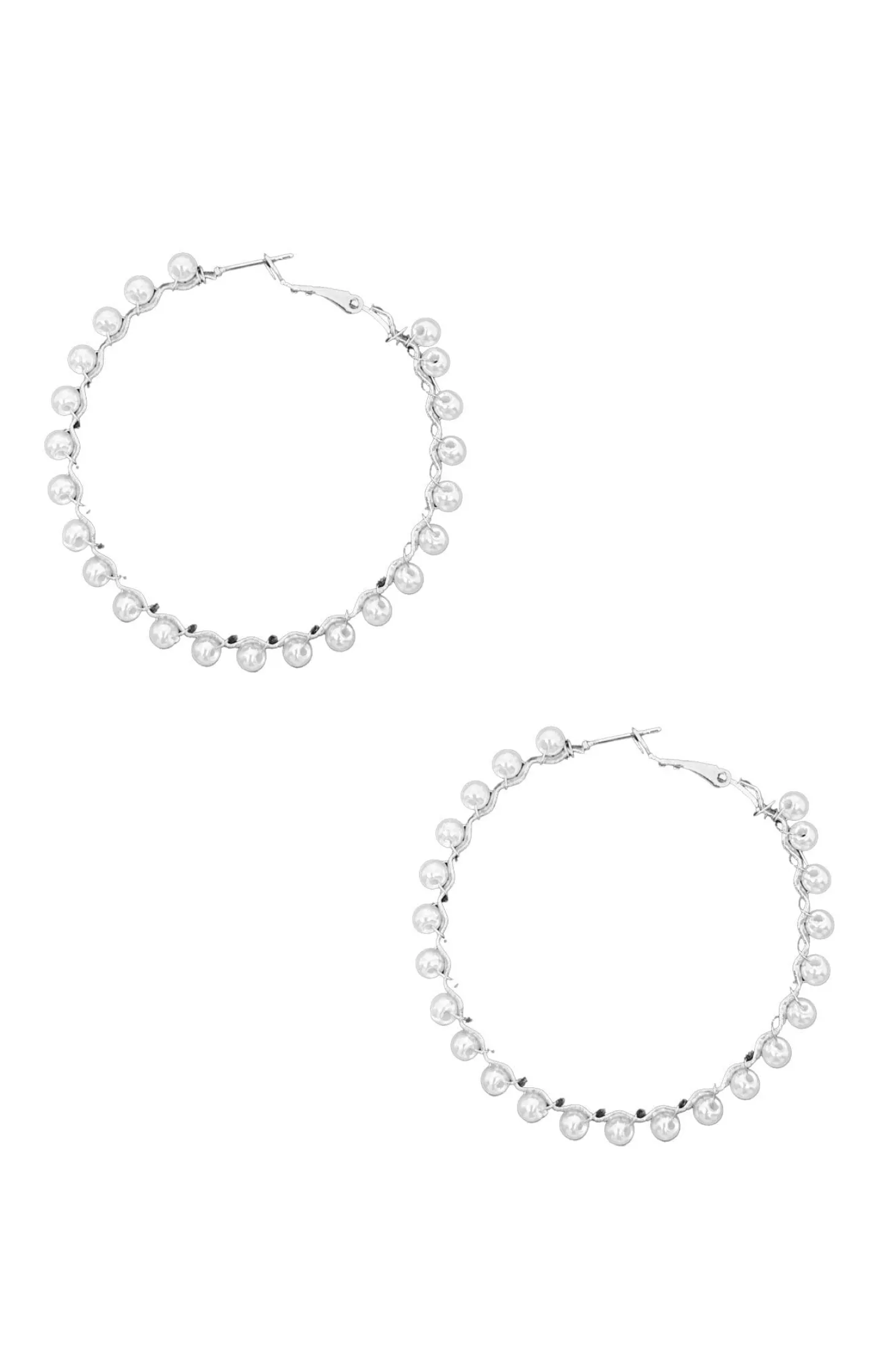Shop Carolina Clara Pearl Earrings Silver