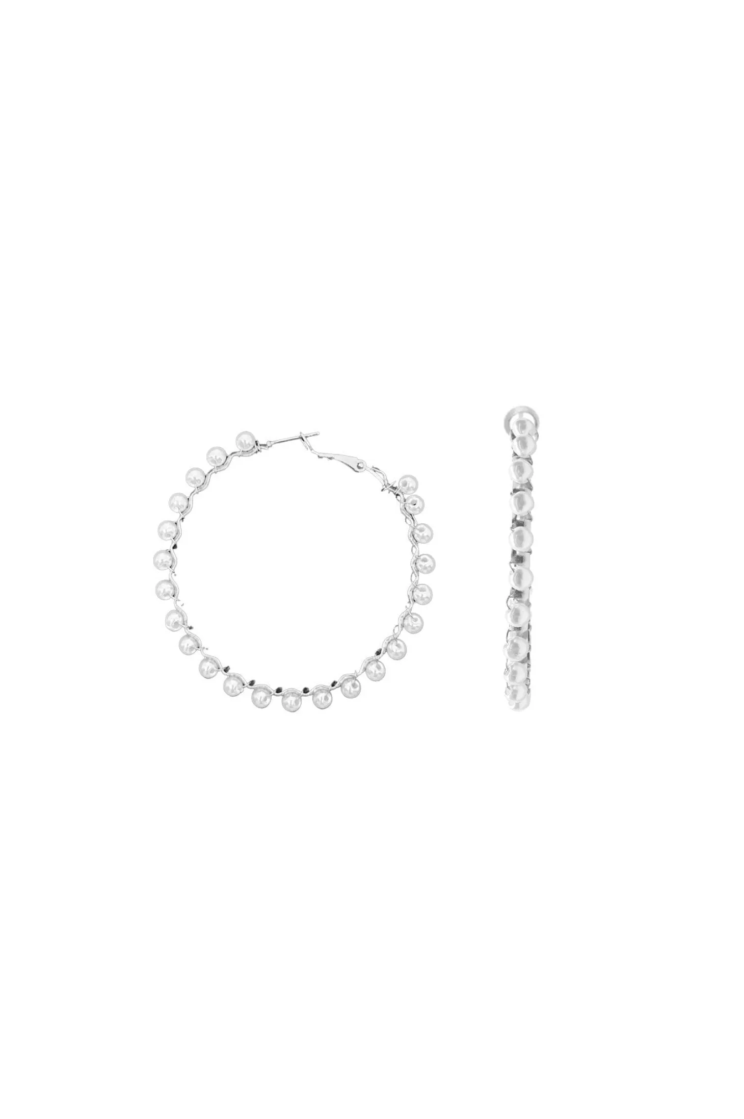 Shop Carolina Clara Pearl Earrings Silver