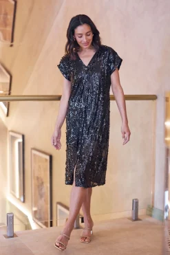 Fashion Carolina Coco Midi Dress Black