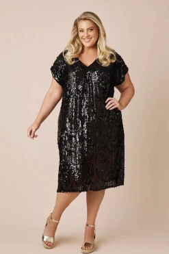 Fashion Carolina Coco Midi Dress Black