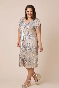 Fashion Carolina Coco Midi Dress Champagne
