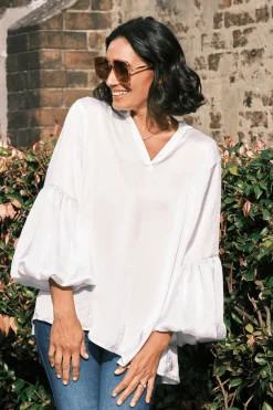 Fashion Carolina Comino Long Sleeve Top White