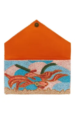 Best Sale Carolina Cora Sequinned Clutch Bag Turquoise