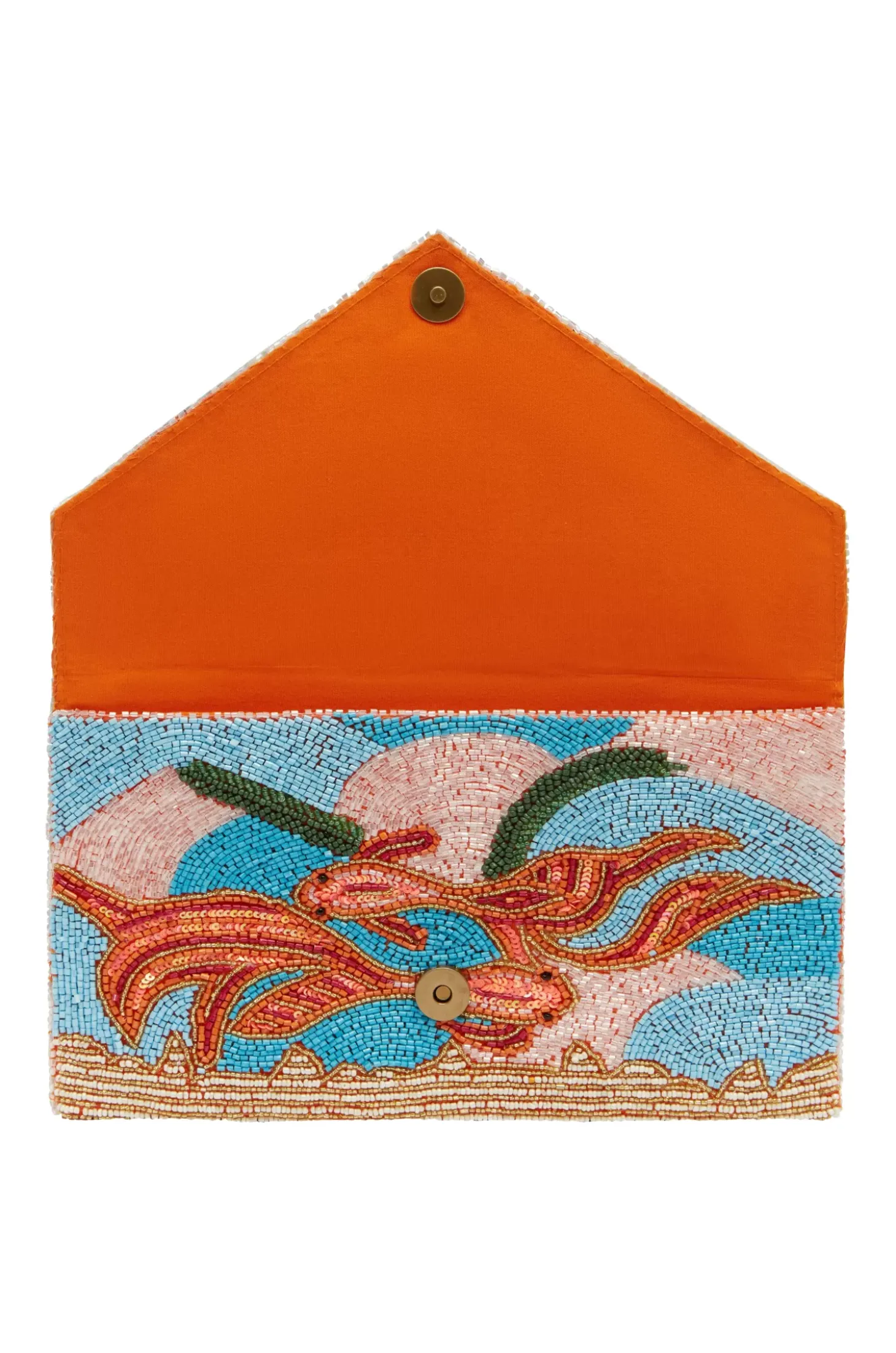 Best Sale Carolina Cora Sequinned Clutch Bag Turquoise