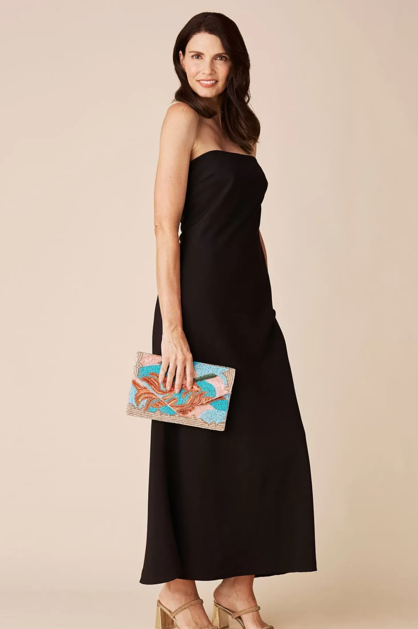 Best Sale Carolina Cora Sequinned Clutch Bag Turquoise
