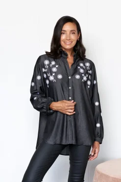 Cheap Carolina Daphne Embroidered Collared Shirt