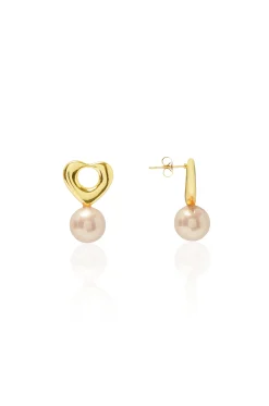 Outlet Carolina Dayana Love Pearl Earrings Blush