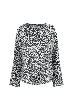 Sale Carolina Diana Long Sleeve Top Black and White