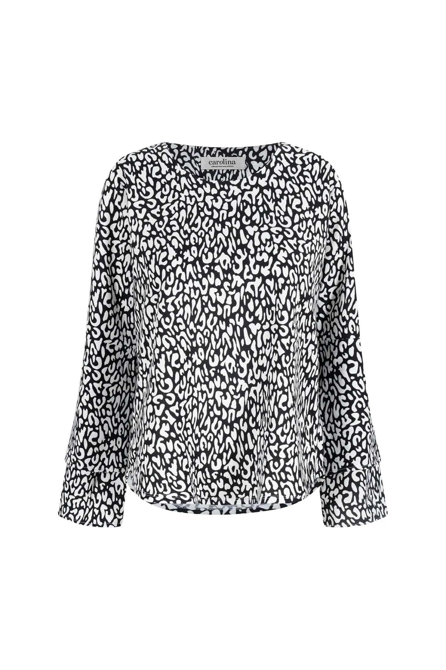 Sale Carolina Diana Long Sleeve Top Black and White